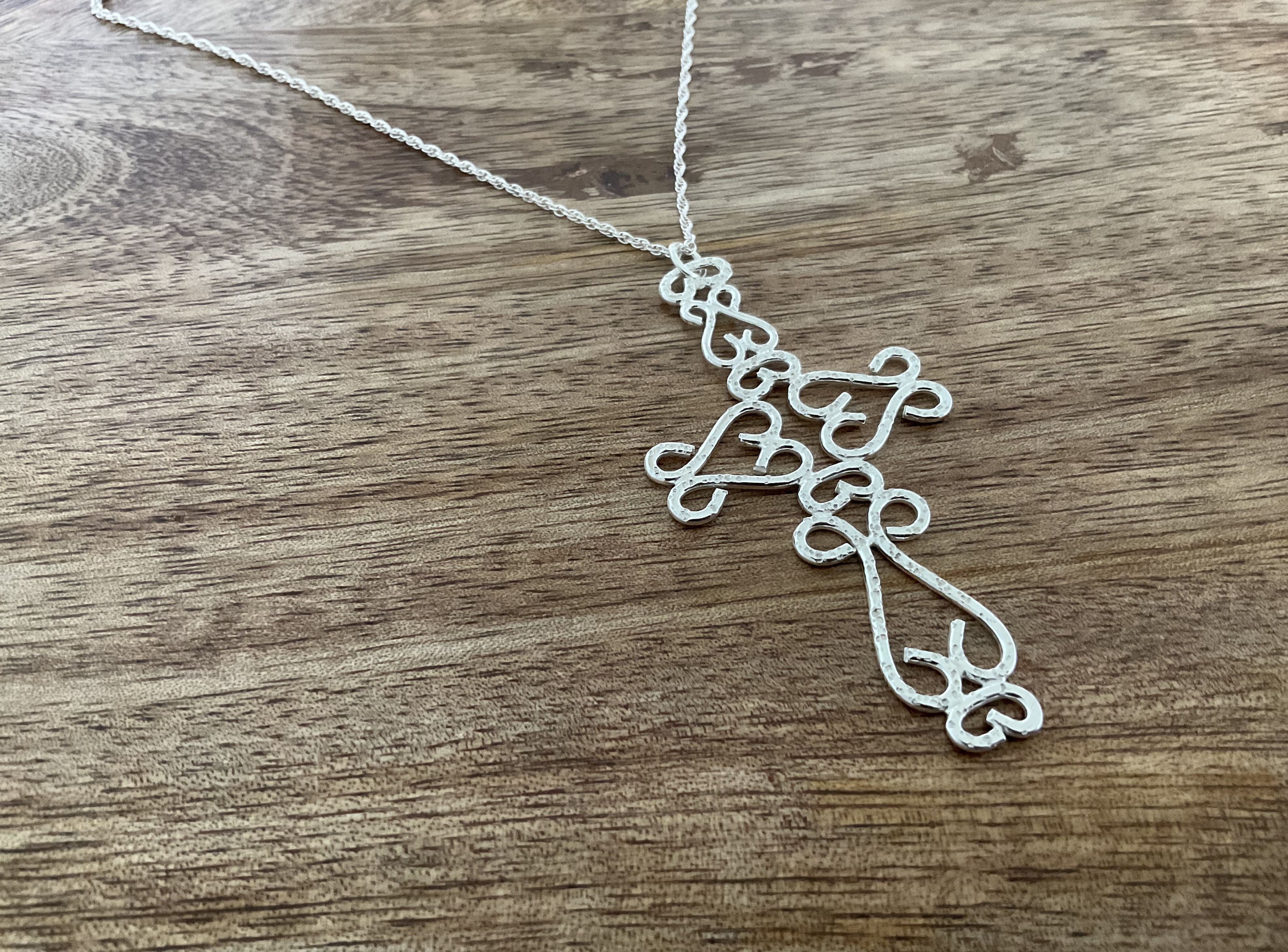 Filigree Cross Pendant & Chain